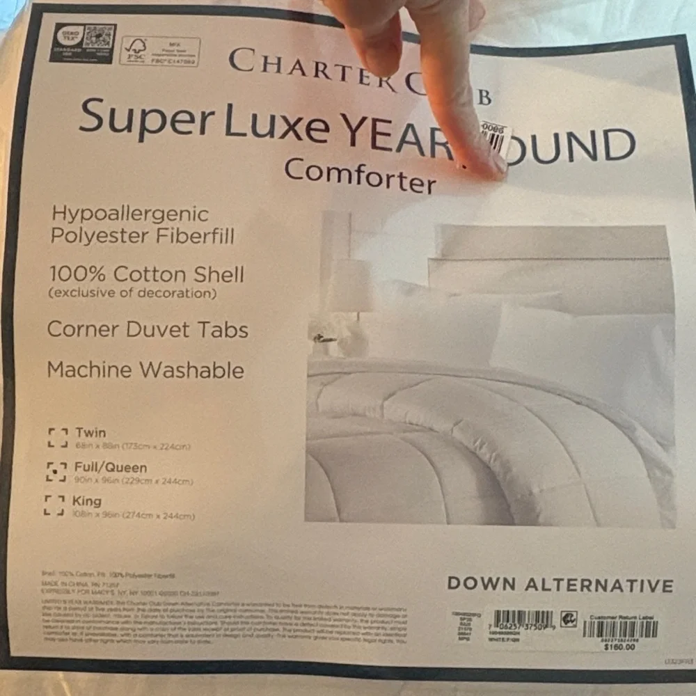 Charter Club Super Luxe Comforter - White